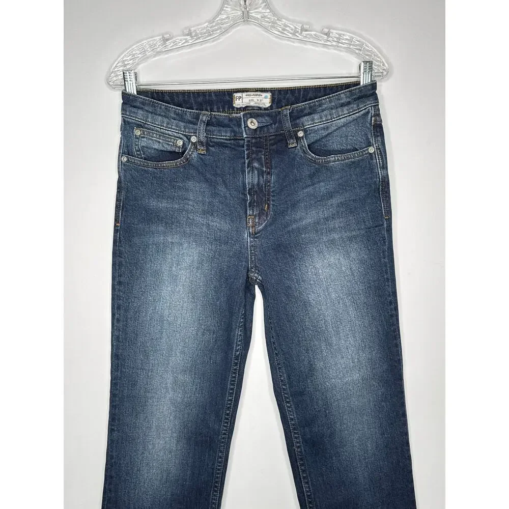 Free People W27 Mid Rise Skinny Jeans Medium Wash Stretch Denim